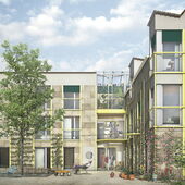 Aussenbild, Gesewo-Bauprojekt Attikerstrasse Wiesendangen. Visualisierung: boa architektur.