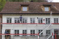 Alte Bäckerei im Baugerüst